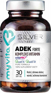 Vitamine ADEK FORTE Komplex aus 30 MYVITA SILVER PURE Kapseln